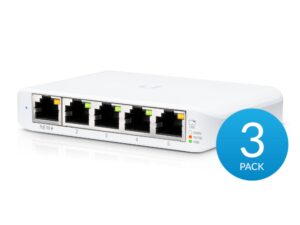 Ubiquiti UniFi Switch USW Flex Mini - 5 Ports - 4x GE (10/100/1000) - 1x GE (10/100/1000) PoE+ - 3 pcs