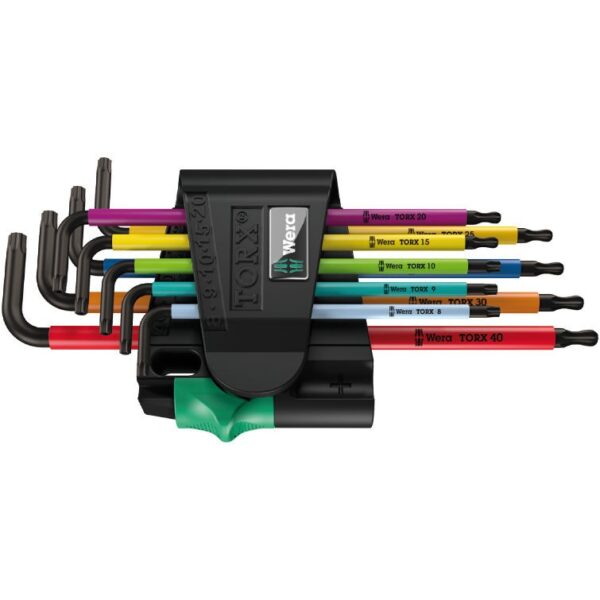 Wera 967/9 TX BO Tamper-Proof Torx® L-Key Set – 9-Piece, TX8–TX40, Thermoplastic SPKL Sleeve, BlackLaser Finish