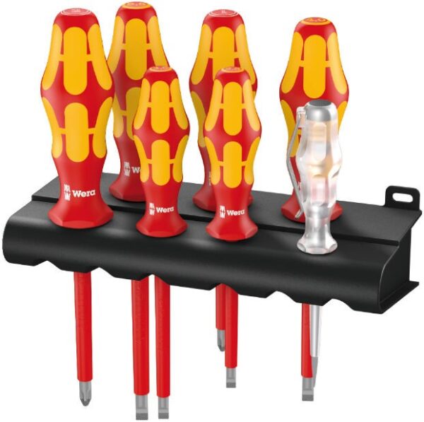 Wera Kraftform Plus 160i/7 VDE insulated screwdriver set 7pcs PH+SL+voltage tester, with rack - Image 2
