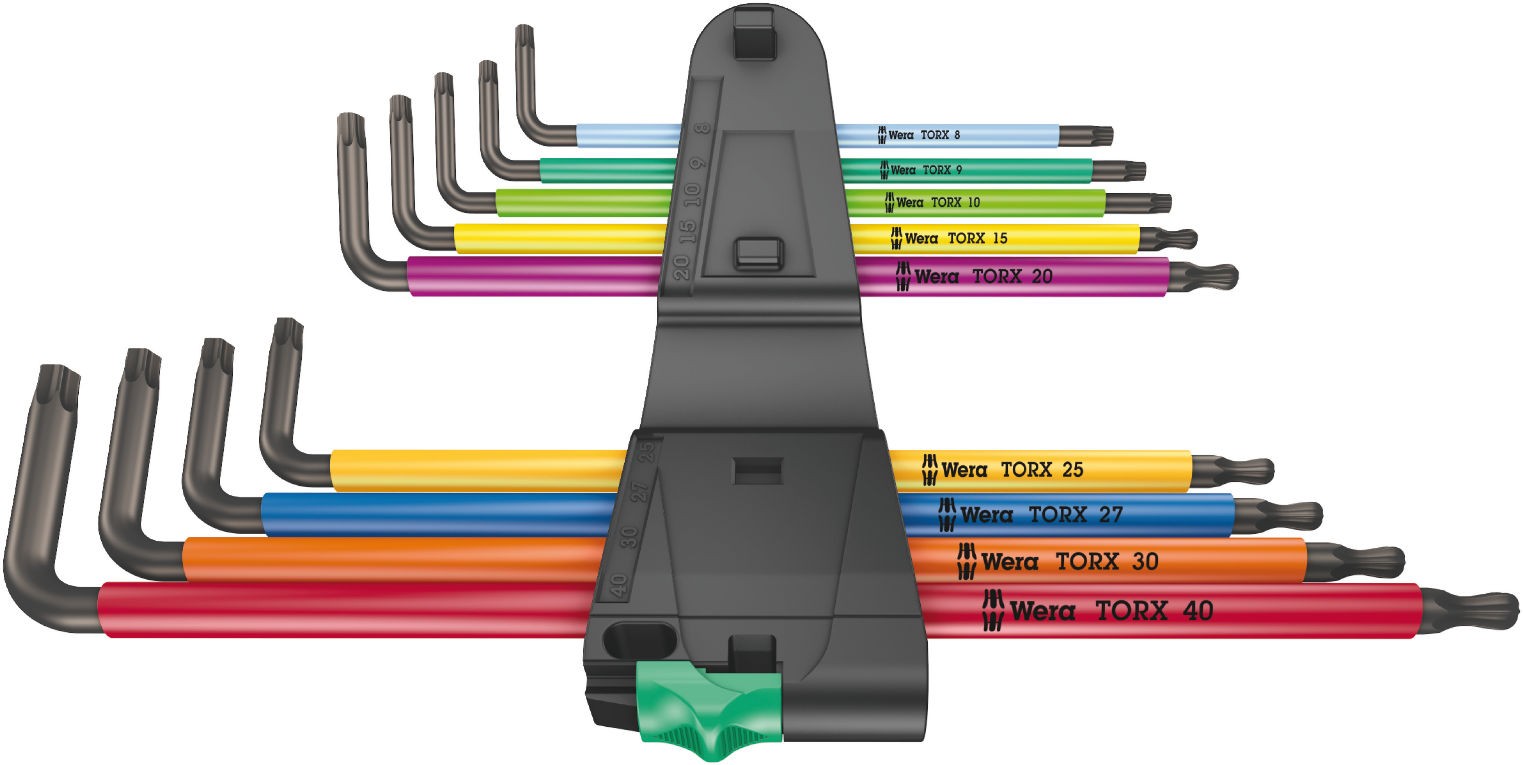 Wera L-key set multicolour XL for TORX screws, long version 967/9 TX XL