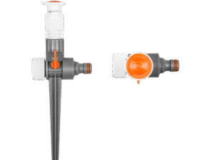 WHITE LINE Adjustable sprinkler 0-360°, with valve, on spike