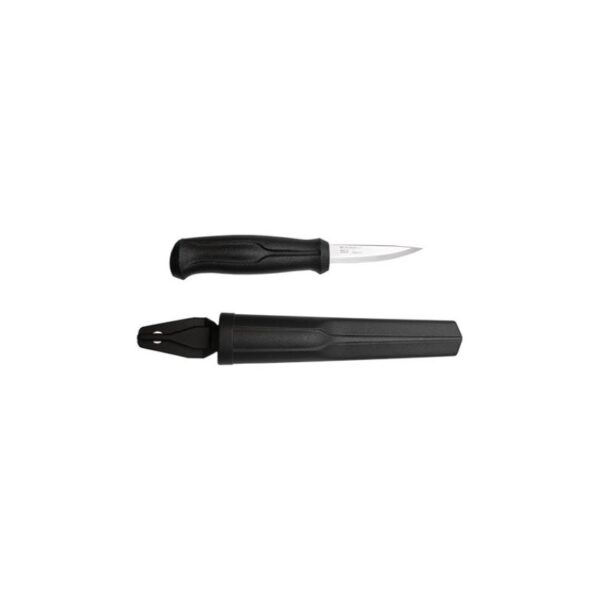 Morakniv Woodcarving Basic Knife – 2.0mm Stainless Steel Blade, Beginner-Friendly, Black