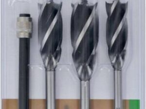 Wood drill bits with 4 cutting edges 20/22/25 mm + 1 extension, 1/4 Hex shank