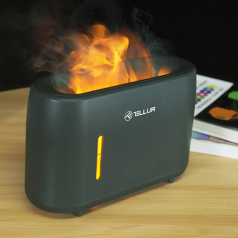 Tellur Flame aroma diffuser 240ml, 12 hours, remote control, grey - Image 5