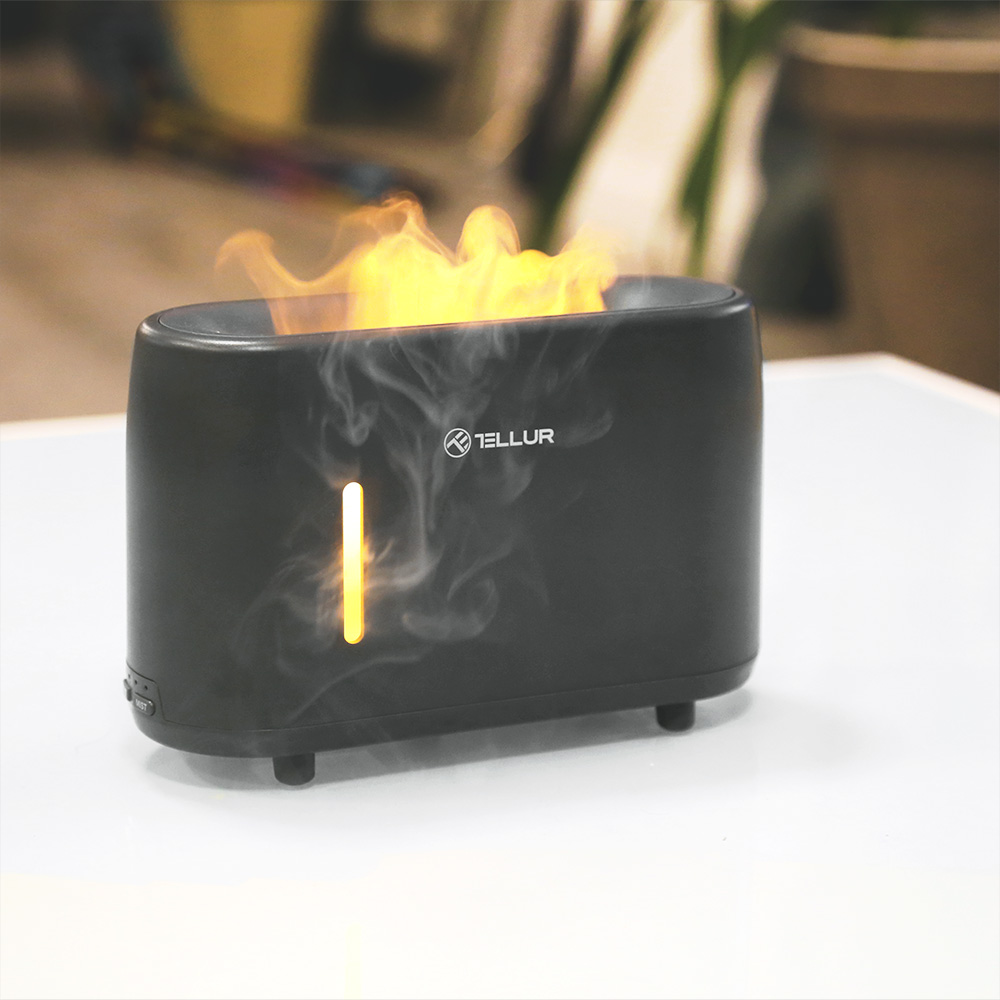Tellur Flame aroma diffuser 240ml, 12 hours, remote control, grey - Image 2