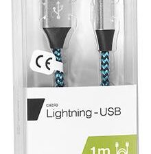 Kabel TRACER USB 2.0 iPhone AM - lightning 1,0m czarno-niebieski