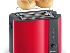 Severin AT 2217 toaster 2 slice(s) 800 W Metallic, Red