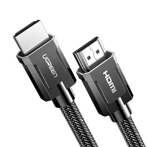 CABLU video Ugreen, "HD135" HDMI (T) la HDMI (T), HDMI 2.1, 8K la 60Hz, lungime 2m, braided, aliaj zinc, gri "70321" (timbru verde 0.08 lei) - 6957303873210