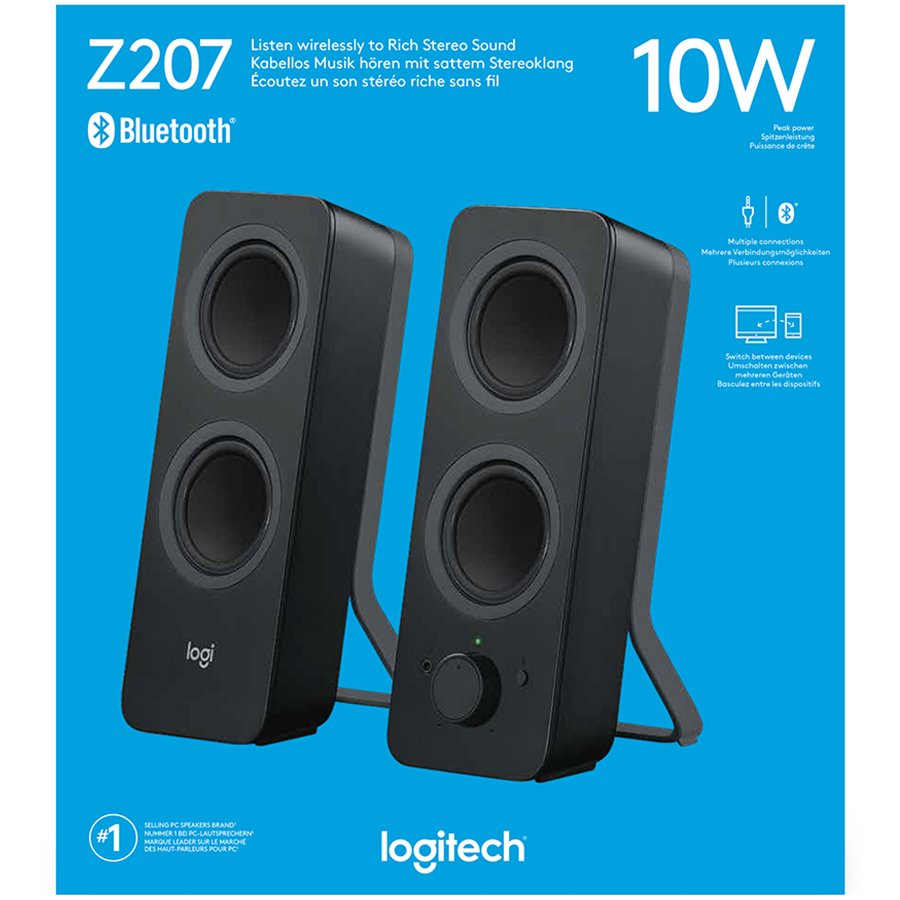 Logitech Audio System 2.1 Z207 with Bluetooth - EMEA - BLACK - Image 6