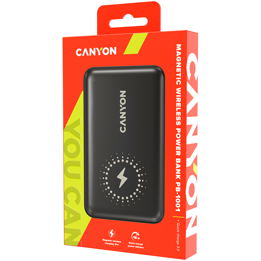 CANYON Power Bank PB-1001B PD&QC3.0,10 000mAh,černá - Image 4