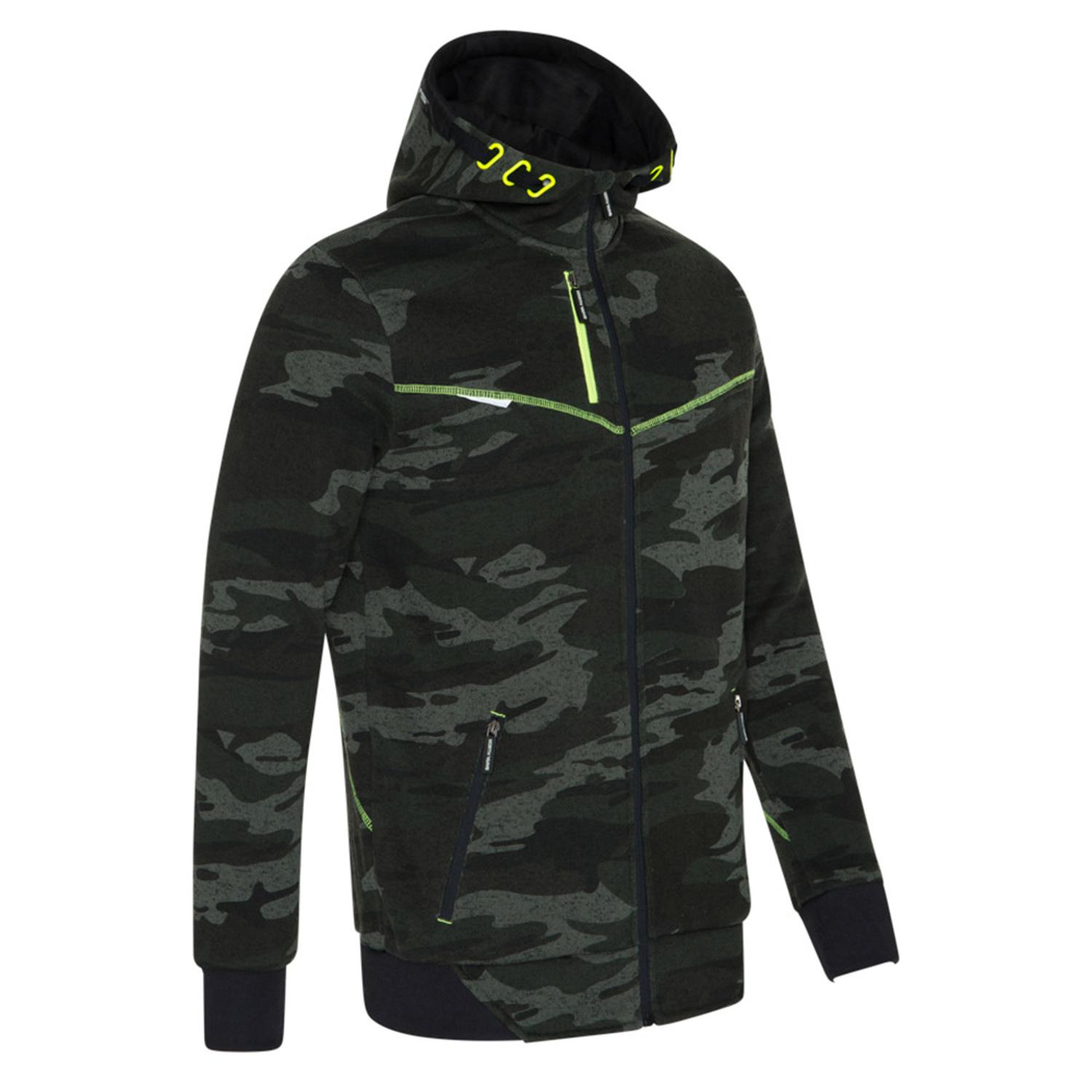 Zipped hoodie North Ways Botta 1509, camouflage/neon, size L