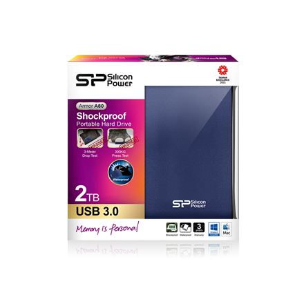 Silicon Power external hard drive 2TB Armor A80, blue - Image 7