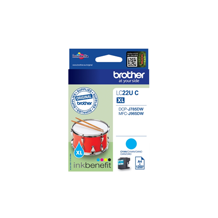 Tint BROTHER LC22UC Ink cyan 1200pages for DCP-J785DW