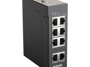 D-Link DIS 100E-8W - P�ep�na� - ne��zen� - 8 x 10/100 - lze montovat na konzolu DIN, pro p�ipevn�n� na ze� - DC nap�jen�