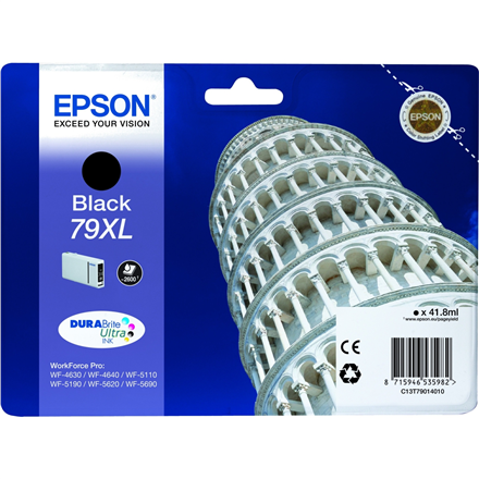 Epson 79XL - 41.8 ml - XL - �ern� - origin�ln� - inkoustov� cartridge - pro WorkForce Pro WF-4630DWF, WF-4640DTWF, WF-5110DW, WF-5190DW, WF-5620DWF, WF-5690DWF