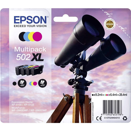 Epson 502XL Multipack - 4-balen� - XL - �ern�, �lut�, azurov�, purpurov� - origin�ln� - blistr - inkoustov� cartridge - pro Expression Home XP-5100, 5105, 5150, 5155, WorkForce WF-2860, 2865, 2880, 2885 - Image 2