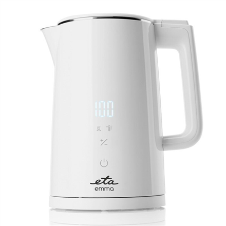 Teapot ETA Kettle 559590010 Emma Electric, 2200 W, 1.5 L, Stainless steel, 360° rotational base, White