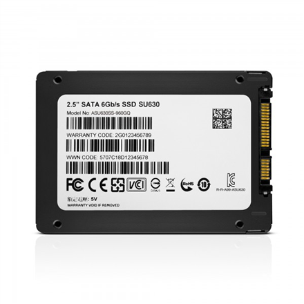 Hard drive SSD ADATA Ultimate SU630 3D NAND SSD 960 GB, SSD form factor 2.5”, SSD interface SATA, Write speed 450 MB/s, Read speed 520 MB/s