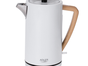 Teapot Adler Kettle AD 1347w Electric, 2200 W, 1.5 L, Stainless steel, 360° rotational base, White