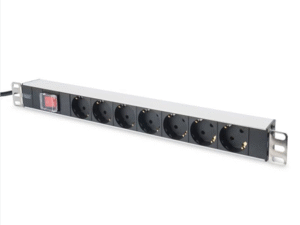 Circuit breaker Digitus Aluminum outlet strip with switch DN-95402 Sockets quantity 7, 7x safety outlets 250VAC 50/60Hz / 16A / 4000W, 1U Aluminum PDU, rackmountable