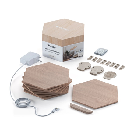 Server - Other Accessories Nanoleaf Elements Wood Look Hexagons Starter Kit (13 panels)