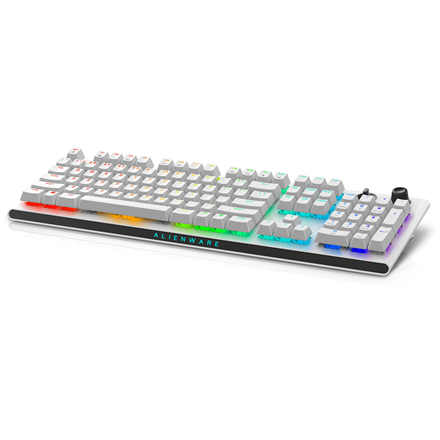 Computer keyboard Dell Alienware Tri-Mode AW920K Wireless Gaming Keyboard, RGB LED light, US, Wireless, Lunar Light, Bluetooth, Numeric keypad, CHERRY MX Red