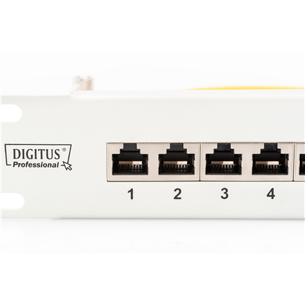 Digitus | Patch Panel | DN-91624S | White | Category: CAT 6; Ports: 24 x RJ45; Retention strength: 7.7 kg; Insertion force: 30N max | 48.2 x 4.4 x 10.9 cm - Image 2