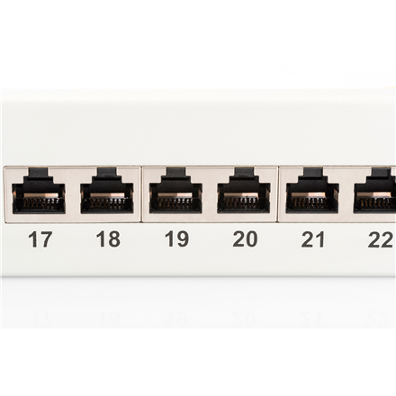 Digitus | Patch Panel | DN-91624S | White | Category: CAT 6; Ports: 24 x RJ45; Retention strength: 7.7 kg; Insertion force: 30N max | 48.2 x 4.4 x 10.9 cm - Image 3