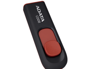 MEMORIE USB 2.0 ADATA 32 GB, retractabila, carcasa plastic, negru / rosu, "AC008-32G-RKD" (timbru verde 0.03 lei)