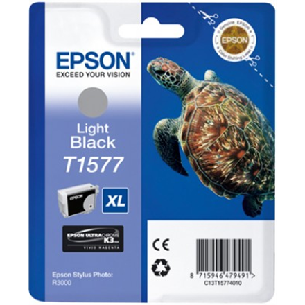 Epson T1577 - 25.9 ml - sv�tle �ern� - origin�ln� - blistr - inkoustov� cartridge - pro Stylus Photo R3000 - Image 2
