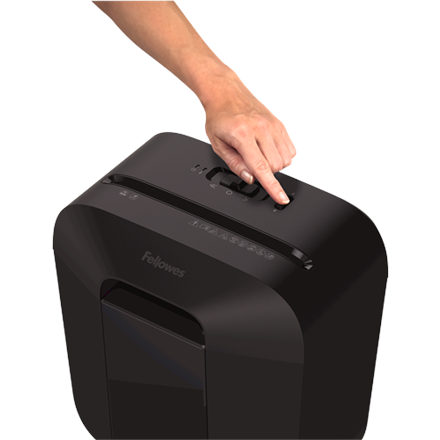 Office supplies Fellowes Powershred LX25M Black, 11.5 L, Credit cards shredding, Mini-Cut Shredder, Paper handling standard/output 6 sheets per pass, Warranty 24 month(s)