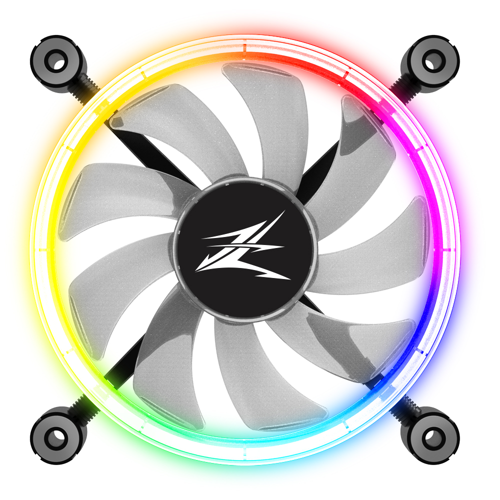 Ventilator Zalman "ZM-LF120", 120mm, 800 - 1300 RPM, EBR Bearing, 43 CFM, 2x inel LED RGB, 4pin PWM, negru, "ZM-LF120" (timbru verde 0.18lei) - Image 2