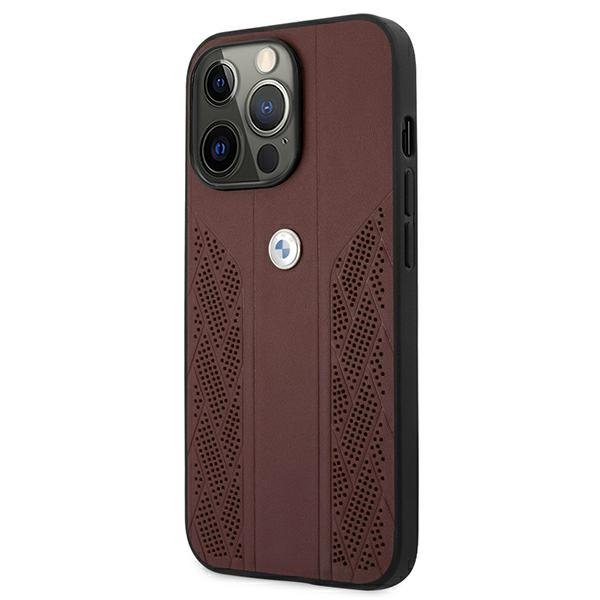 Back panel cover BMW Etui BMW BMHCP13LRSPPR iPhone 13 Pro/13 6,1" czerwony/red hardcase Leather Curve Perforate - Image 5