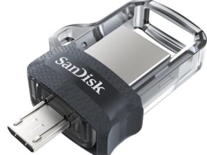 SanDisk Ultra Dual m3.0 USB flash drive 256 GB USB Type-A / Micro-USB 3.2 Gen 1 (3.1 Gen 1) Black, Silver, Transparent