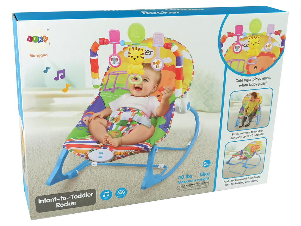 Rocking Chair 2in1 Blue Tiger Sounds Vibration - Image 5