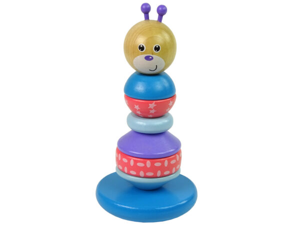 Wooden Teddy Bear Educational Pyramid Balancing Tower - Image 2