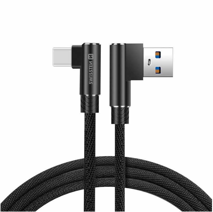 USB kaabel Swissten USB-A - USB-C, 1.2m, nurgaga - Image 3