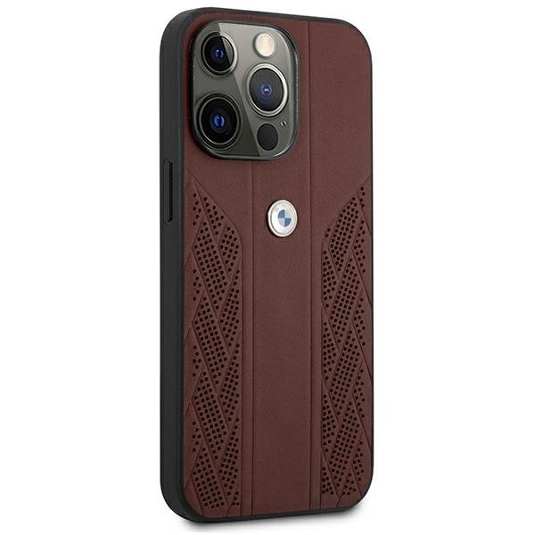 Back panel cover BMW Etui BMW BMHCP13LRSPPR iPhone 13 Pro/13 6,1" czerwony/red hardcase Leather Curve Perforate