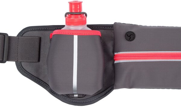 Hip bag with bottles AVENTO 21PF Grey/Fluorescent pink/Silver