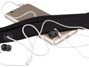 Waistbelt with expandable bag AVENTO 21PA Black/Silver