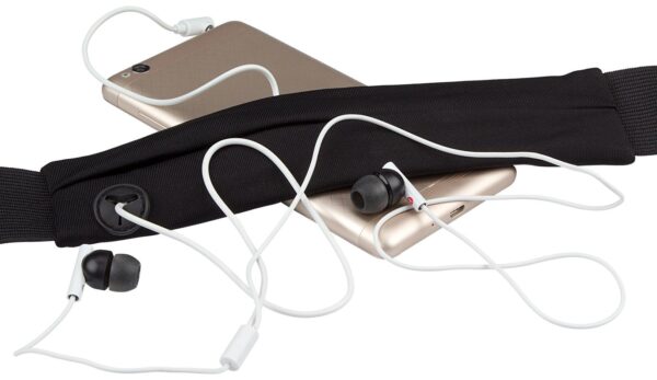 Waistbelt with expandable bag AVENTO 21PA Black/Silver