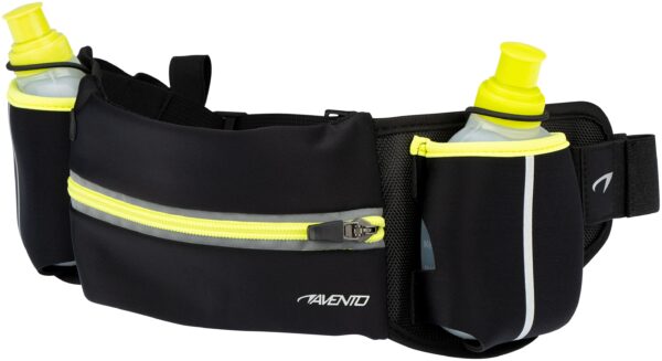 Hip bag with bottles AVENTO 44RA Black/Fluorescent yellow - Image 2