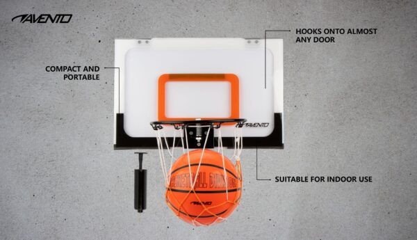Basketball set mini AVENTO 47BM with grid + ball + pump - Image 2