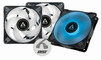 Case ACC Arctic P12 Fan 12cm PWM PST RGB Black 3pc