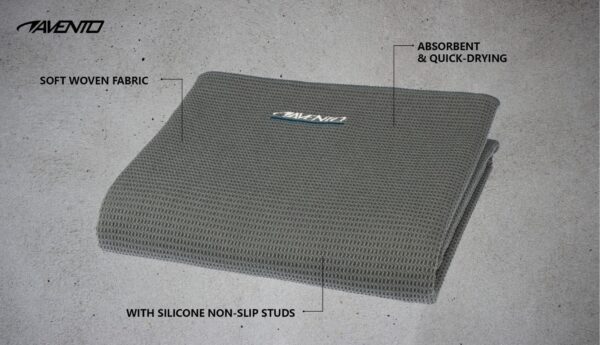 Yoga towel AVENTO 42YC 183x66cm Grey - Image 4