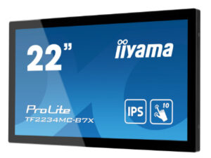 22" iiyama TF2234MC-B7X: IPS, FullHD, capacitive, 10P, 350cd/m2, VGA, DP, HDMI, IP65, černý