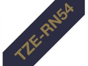 BROTHER TZE-RN54 P-TOUCH EMBELLISH GOLD PRINT ON NAVY SATIN RIBBON 24 MM, 4M