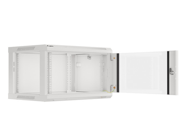 Servers Lanberg Rack cabinet 19" wall-mount 6U/600x450 (flat pack) with glass door V2, grey | - Image 9