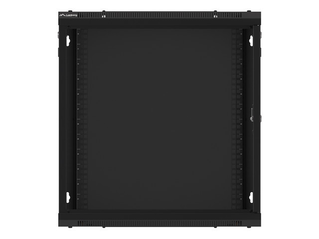 Lanberg | Rack cabinet 19" wall-mount 12U/600x600 (flat pack) with glass door | WF01-6612-10B | Black - Image 5