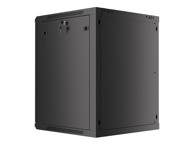 Lanberg | Rack cabinet 19" wall-mount 15U/600x600 (flat pack) with glass door | WF01-6615-10B | Black - Image 6